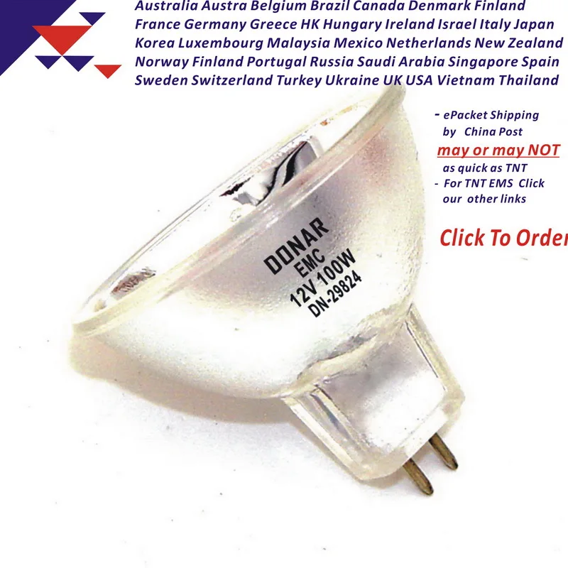 

DONAR DN-29824 EMC 12V 100W 12V100W JCR12-100W MR16 GX5.3 quartz halogen light bulb dichroic reflector lamp ePacket Shipping