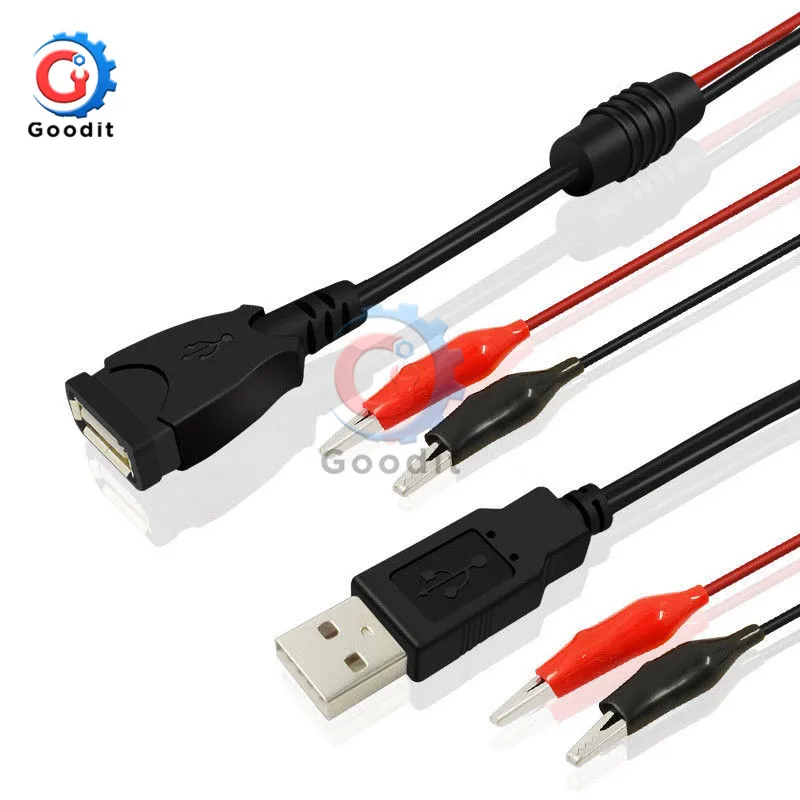 USB Alligator Clips Crocodile Wire Male/Female to USB Tester Detector