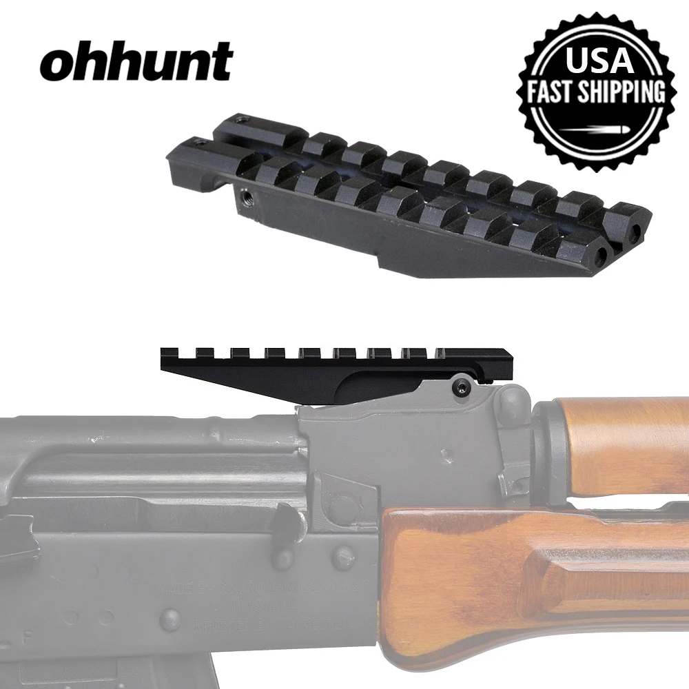 ohhunt AK Rear Sight Rail Standard Tactical 1913 Picatinny Weaver