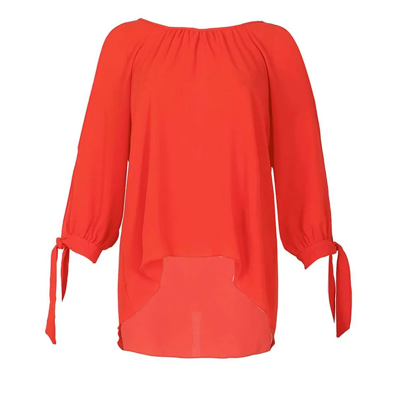 

Plus Size Long Sleeve O-Neck Chiffon Tops Vintage 6XL 5XL XXXXL Summer Blouse Shirts 2019 Spring Casual Women Shirt