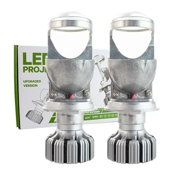 

2pcs 60W mini H4 LED projector lens auto lamp 5500k white color easy installation h4 direct replacement car headlight Modify