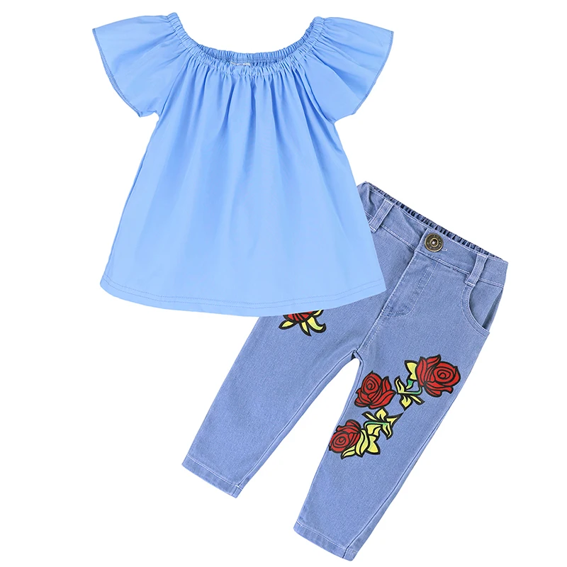 ST342, Детские комплекты одежды для девочек, коллекция года, летняя детская одежда весенне-Осенние костюмы для девочек, комплект из 3 предметов для От 2 до 7 лет девочек