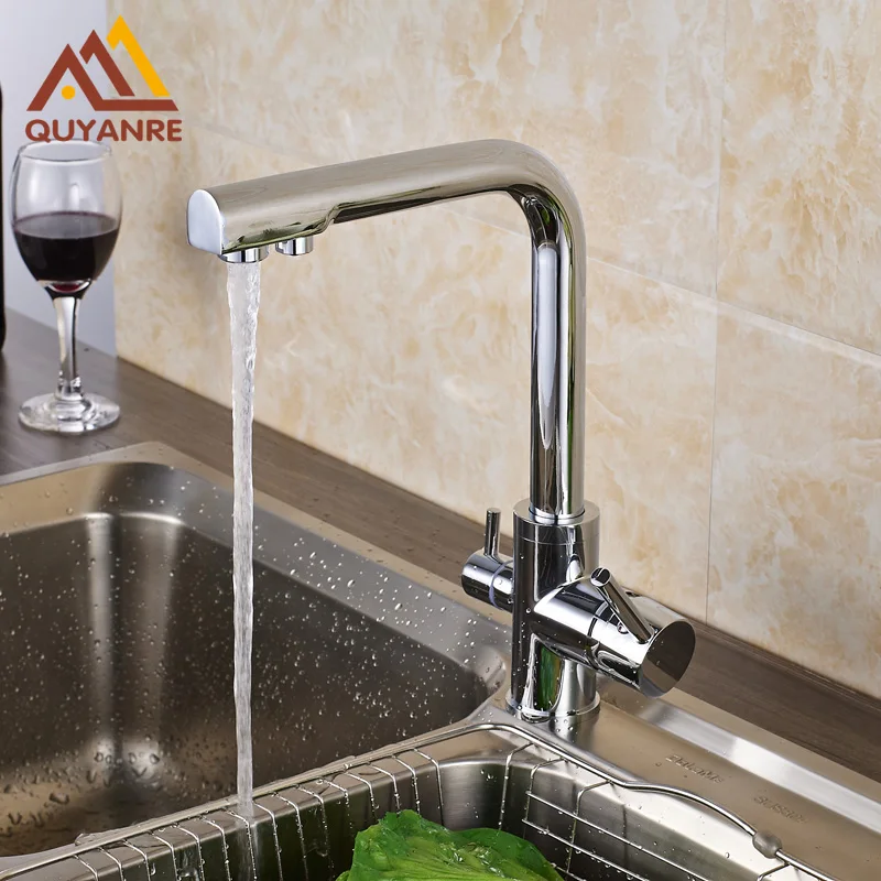Chrome Polish Pure Water Kitchen Sink Faucet Swivel Spout Purification Mixer Tap Purified Water Outlet
