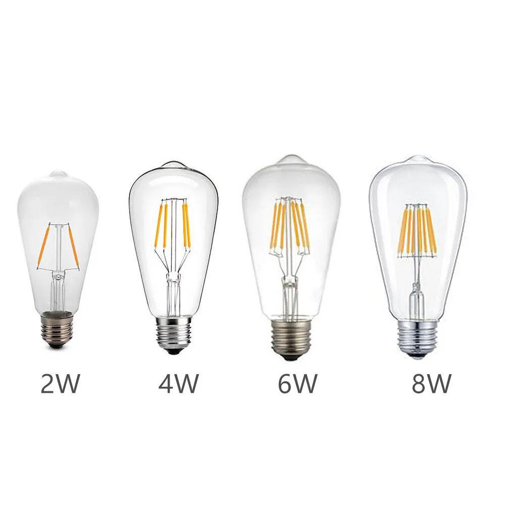 

LED Filament Bulb E27 2W/4W/6W/8W Warm/Cold White Retro Edison Lamp AC220-240V 360 Degree Angle COB Bulb Light
