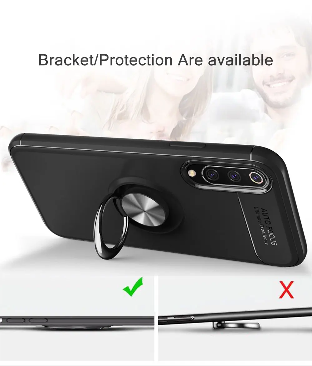 iphone se wallet case KEYSION Case For Xiaomi Mi 9 SE Mi 8 Pro Lite Soft TPU Magnetic Magnet Car Finger Ring Holder Kickstand Back Cover for Mi9 Mi A2 iphone se silicone case
