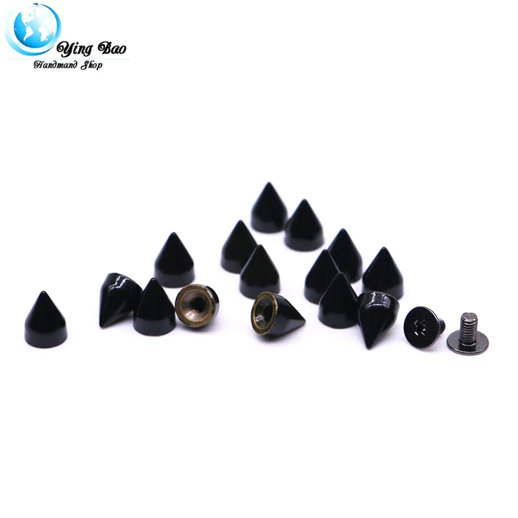 50sets/pack 7mm (Diameter), 9mm (Height)  clothing rivets studs black Color diy spikes B-01