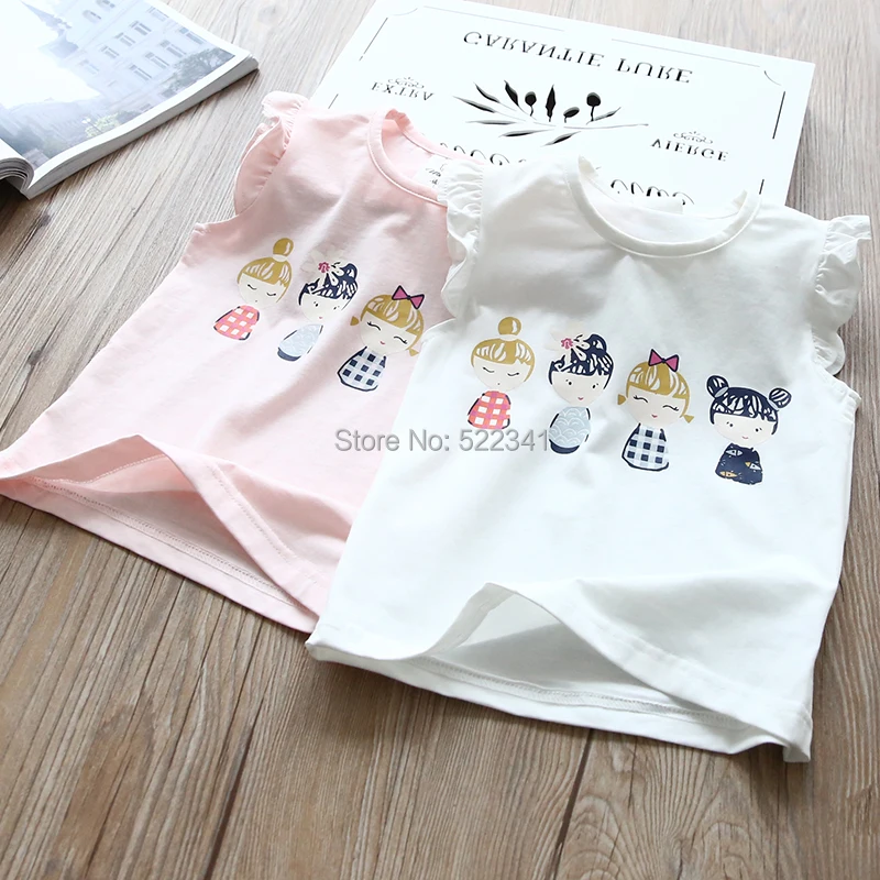 Baby Top 2019 Summer Girl Cartoon Girl Vest Child Cute Top kids baby tees shirts