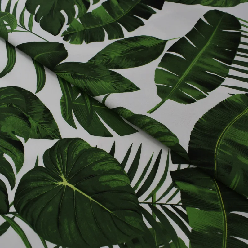 Новинка! Новая ткань с рисунком пальмовых листьев, тянущаяся, удобная, ручная работа, ткань для пальто, платья