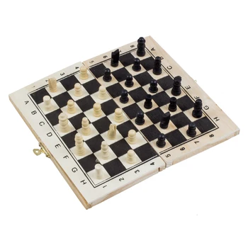 

MACH Foldable Wooden Chessboard Travel Chess Set with Lock and Hinges