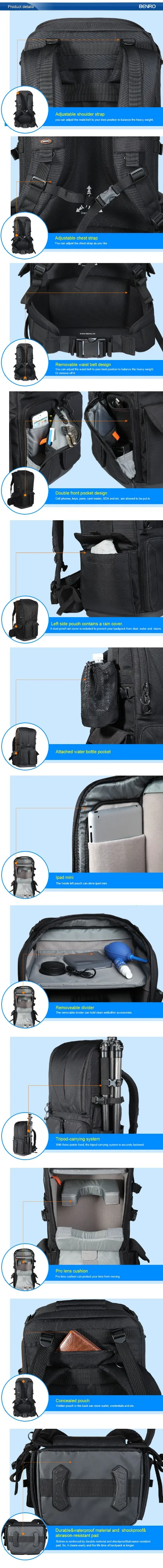 Excellent Benro Falcon 800 professional camera bag SLR backpack Telephoto lens package 12