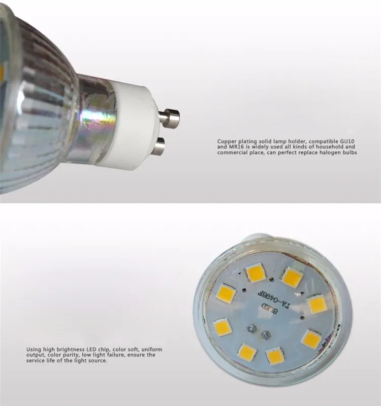 10 шт в упаковке, новая супер яркий 4 Вт GU10 светодиодный лампы высокой яркости 5050SMD AC85-265V светодиодный светильник энергосберегающий