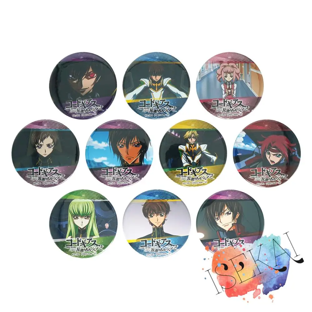 Code Geass значок аниме Lelouch Zero Suzaku C.C. Металлическая брошь Kallen Anya Alstreim Gino|Броши| |