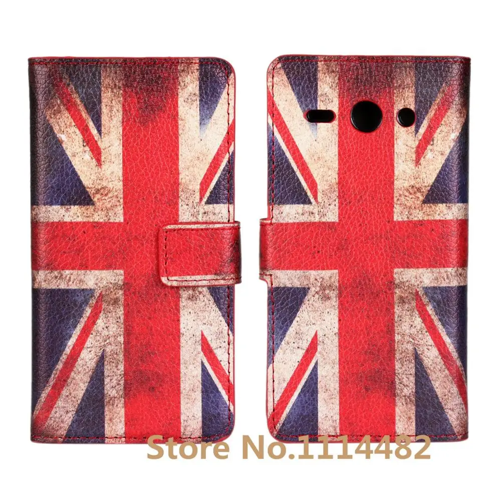 NEW For Huawei Y530 Cover Case Retro UK USA Flag Wallet