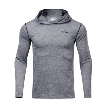 

Men's Running T Shirt Long Sleeve Hooded Gym Fitness Hoodie Shirts Jogging Slim Dry Fit Breathable Crossfit Sport Sportswear