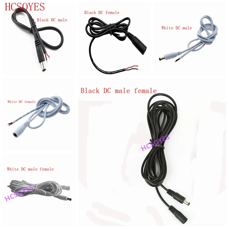 

1m 2m 3m 5M 5.5 X 2.1 mm DC connector Power Plug with extension wire DC female and Male Jack adapter
