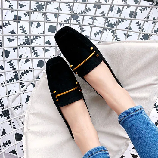 Buy women suede japanese school ladies square toe