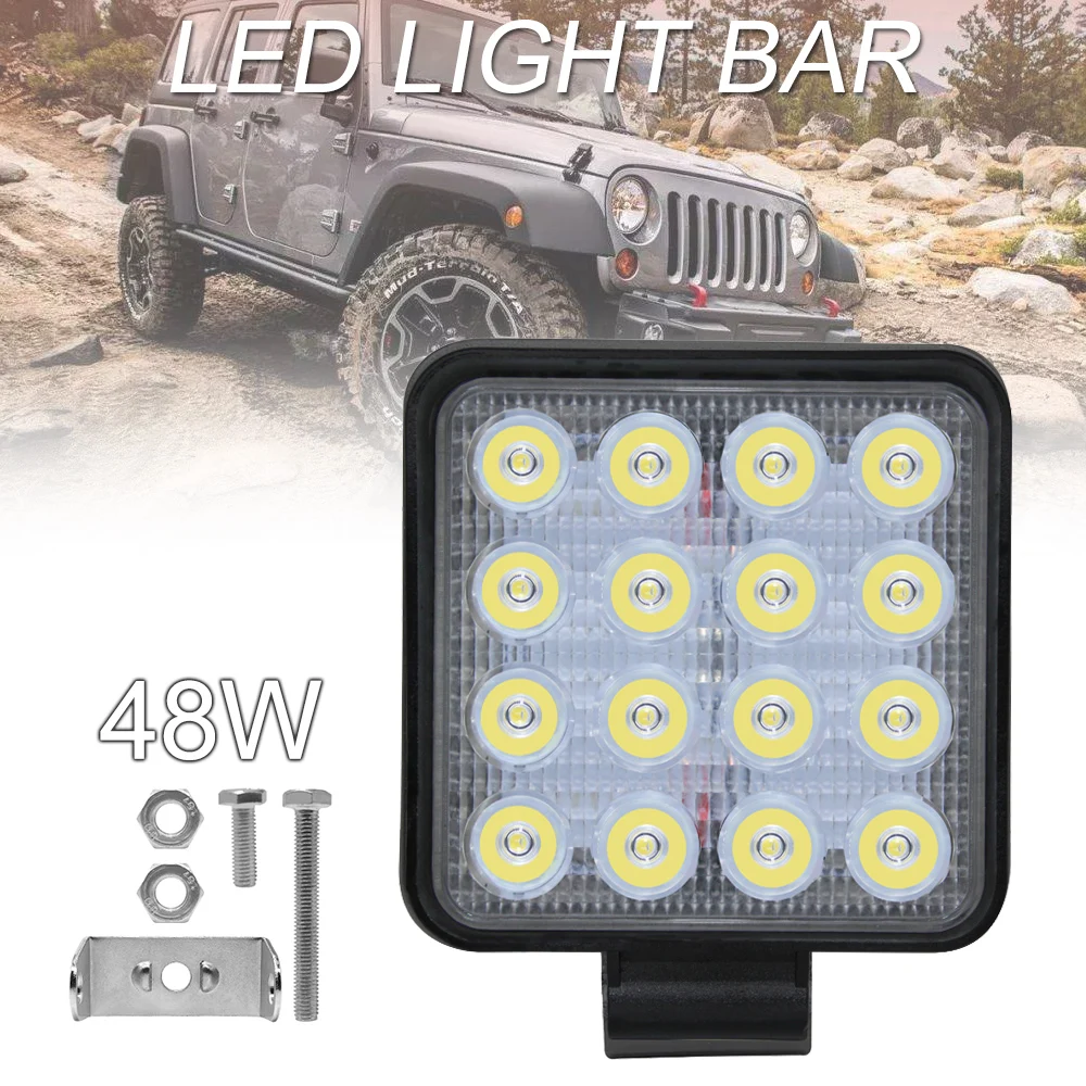 

4 Inch 48W 4800LM Led Work Light Bar for Off-Road Suv Boat 4X4 Jeep JK 4Wd Truck 12V-24V