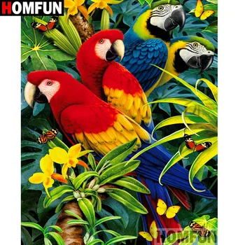 

HOMFUN Full Diamond "Animal parrot" DIY 5D Diamond Painting Cross Stitch Home Decor Picture Of Rhinestone Handmade A19763