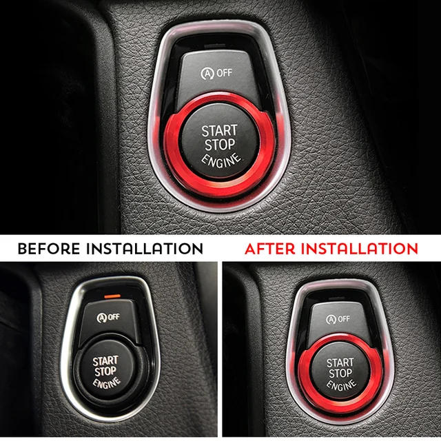 Anzulwang-cubierta de anillo de arranque para motor de coche, accesorios para BMW X1, F48, F20, F21, F30, F32, F33, F34, F36, F45, F46, 1, 2, 3, 4 Anzulwang-cubierta de anillo de arranque para motor de coche, accesorios para BMW X1, F48, F20, F21, F30, F32, F33, F34, F36, F45, F46, 1, 2, 3, 4