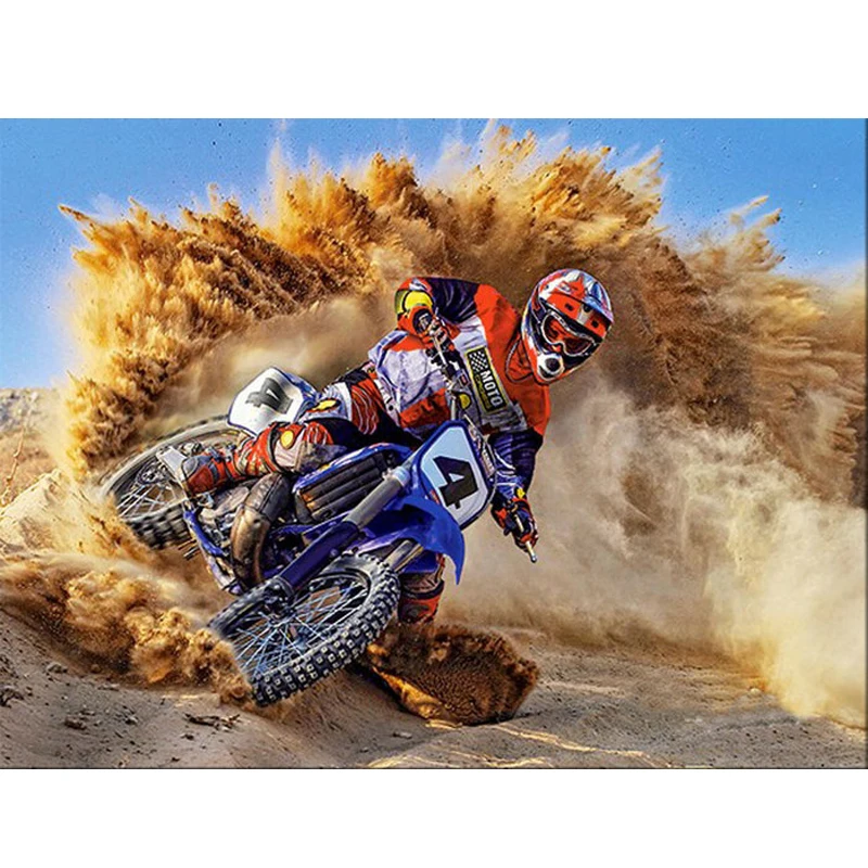 Full Drill round Diamond 5D DIY Diamond Painting Motorcycle race Diamond Embroidery Cross Stitch Rhinestone Mosaic Painting