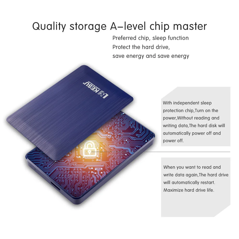 KESU 2.5'' External Hard Drive Disk USB3.0 HDD 1TB 2TB Portable HDD Storage for PC, Mac,Tablet, Xbox, PS4,TV,TV box 4 Color