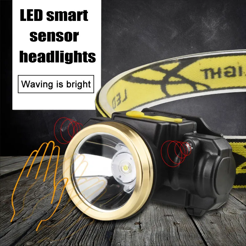 LED Body Motion Sensor Headlamp Headlight Rechargeable Flashlight Torch