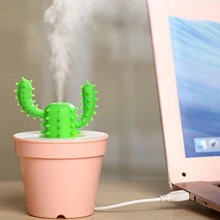 Office USB Gadgets Cool Mini Cactus Air Humidifier USB Cool Mist Portable Ultra-Quiet 200ml