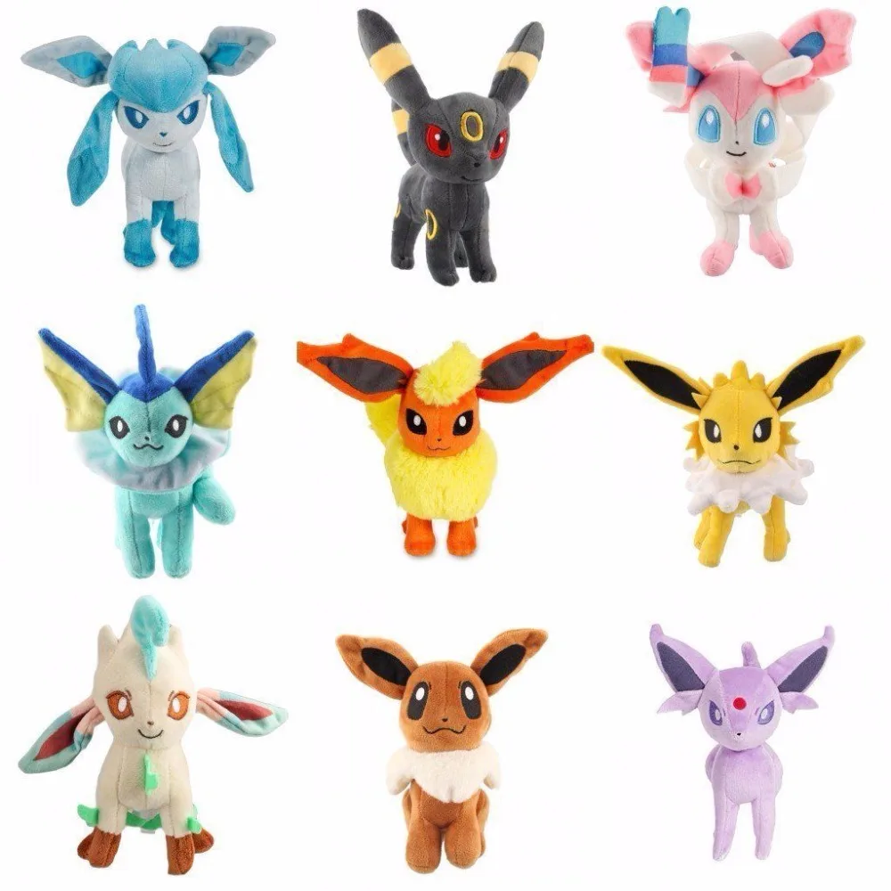 18 стиль " Плюшевые игрушки стоят/сидя Sylveon Umbreon Eevee Espeon vaporion Flareon Leafeon Плюшевые игрушки для кукол