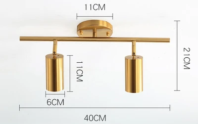 Скандинавский светодиодный потолочный светильник креативный трек Точечный светильник для гостиной ресторана потолочные лампы бар магазин одежды Золотой светодиодный потолочный светильник - Цвет корпуса: 2 light
