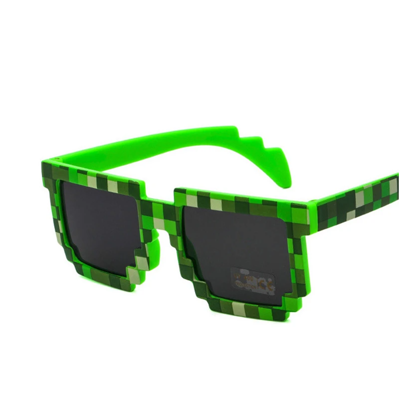 Солнцезащитные очки, женские и мужские, в клетку, оправа, Пиксельная мозаика, вечерние, винтажные, 8 бит, пиксельные, солнцезащитные очки, UV400