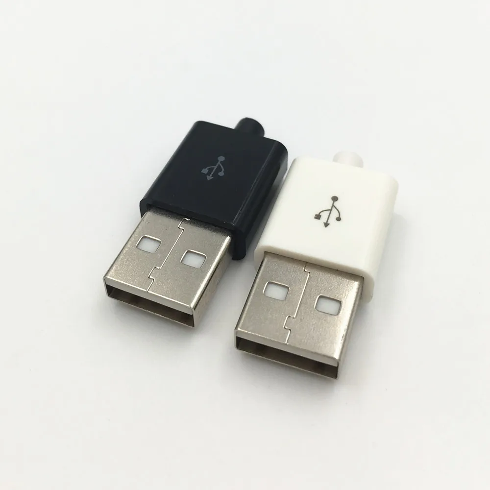 10 шт. DIY USB 2,0 Мужской 4Pin сборки адаптер Разъем гнездо никелированный