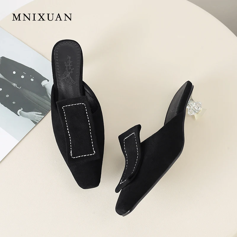 MNIXUAN/Новая модная летняя обувь женские мюли туфли лодочки Новинка весны 2019