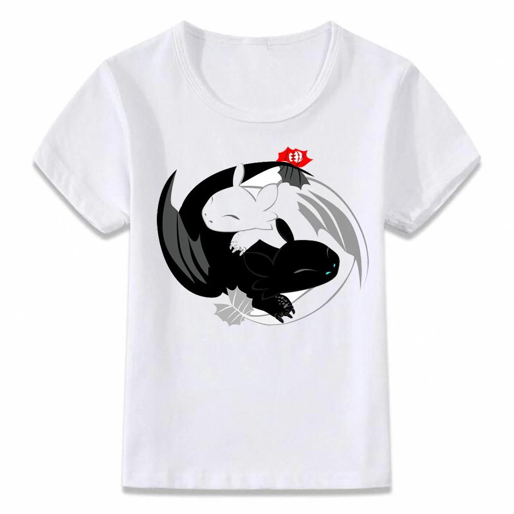 Детская одежда с героями мультфильма рубашка Беззубик, ночная фурия и светильник ярости вычурные красивая футболка для маленьких мальчиков и девочек рубашки для малышей, футболки - Цвет: 3R0022U