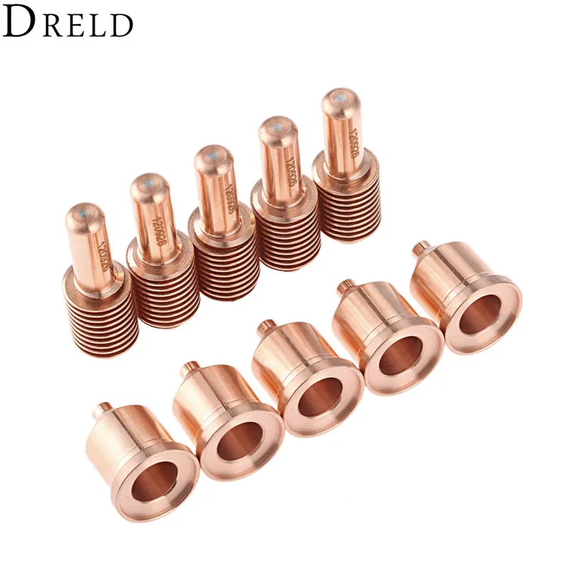 

DRELD 10pcs/set 80A Electrode 120926 +Nozzle 120927 Shielded Processes for Plasma Cutting Torch Consumables Welding Supplies