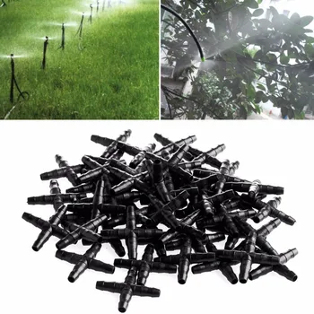 

50Pcs Irrigation Cross Connector For 4/7mm Hose Garden Watering Hydroponics New-