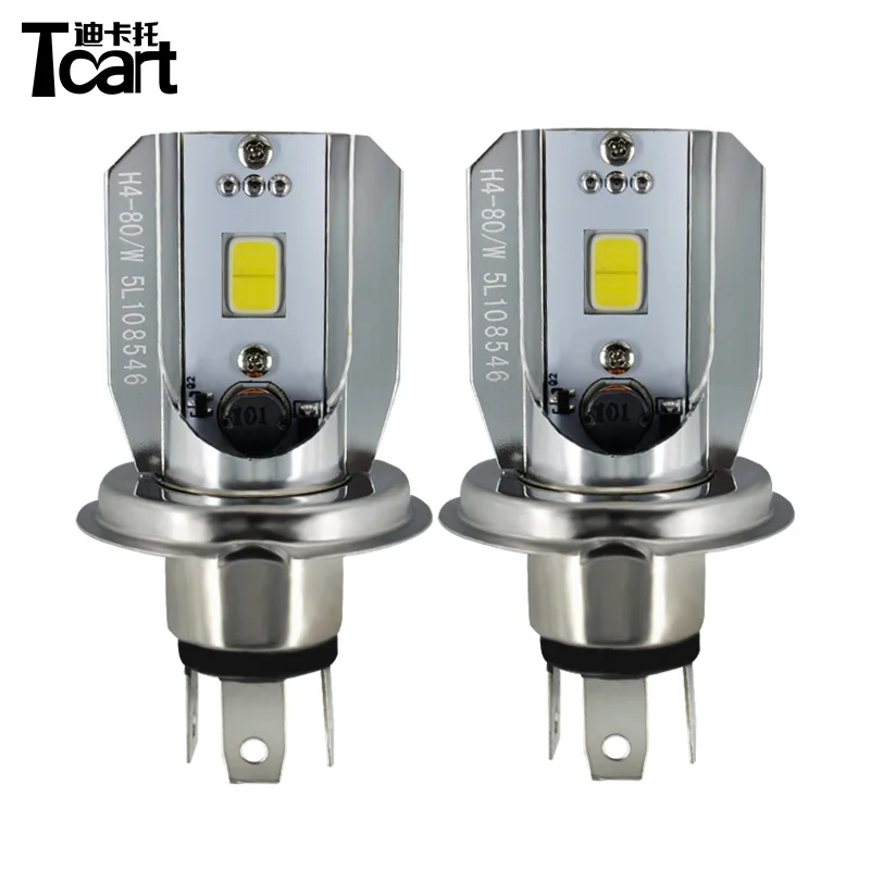 

Tcart H4 Motorcycle Led Headlight COB Light M2 Bulb Motorbike Head lamps cool white Motorbike fog lamps