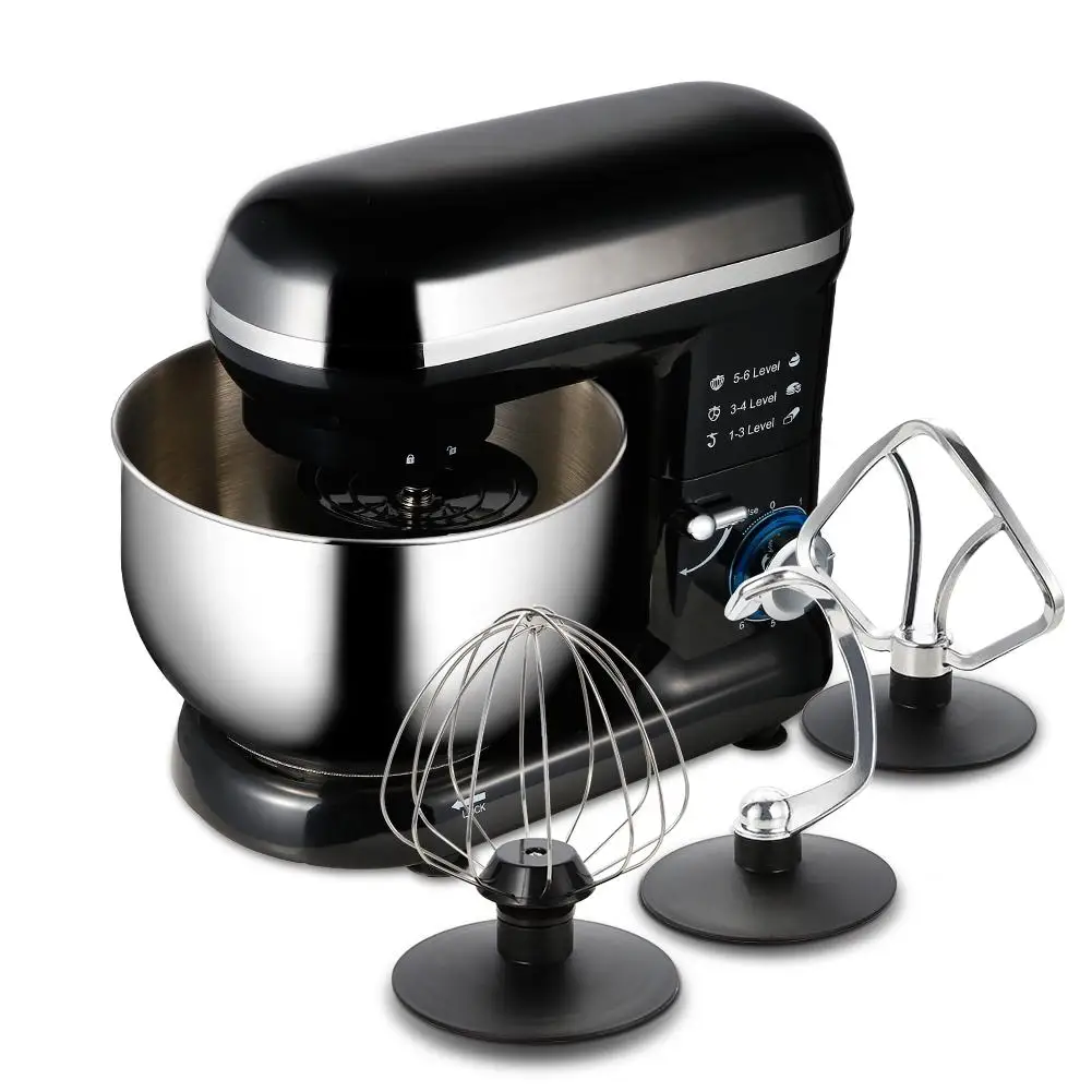 

Aucma Electric Kitchen Robot Kitchen Mixer 5.5L 600W Eggs Kitchen Cake Stand for Cooking Mixer Mixing Black Red Silver
