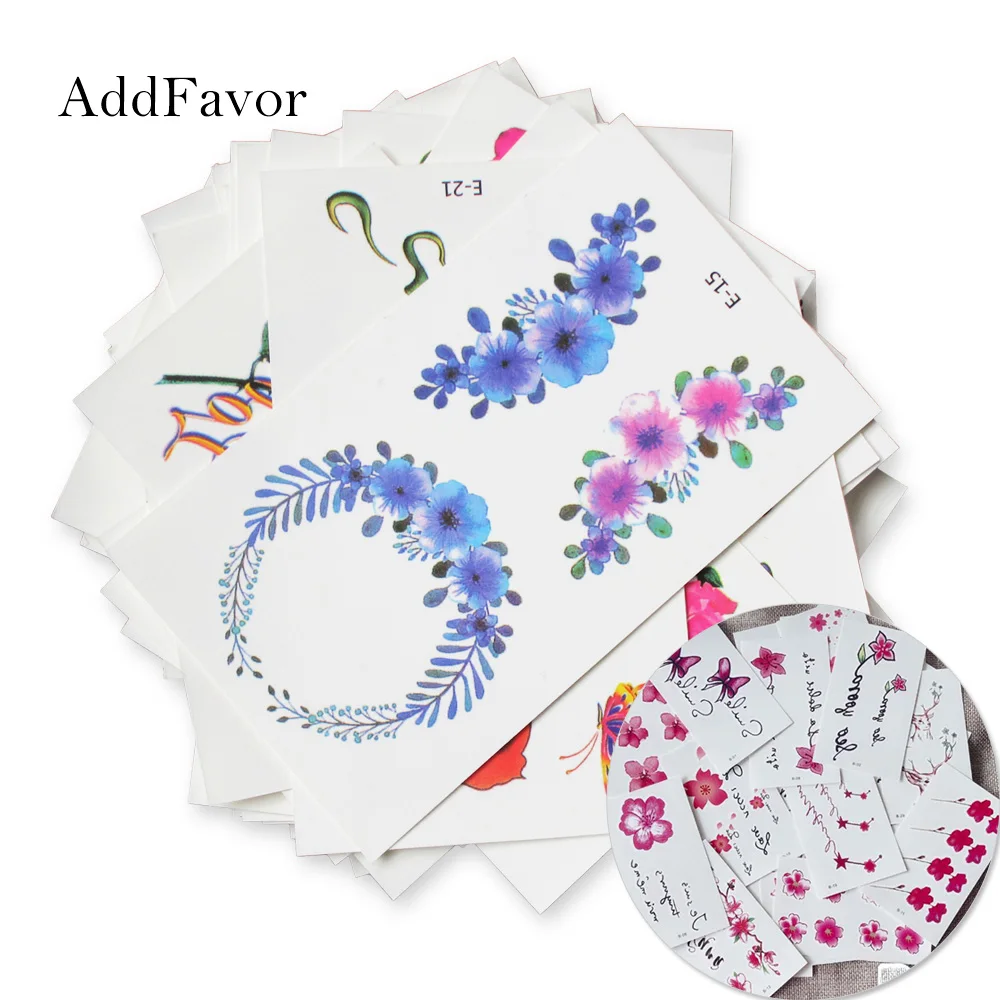 

Addfavor Transfer Temporary Tattoos Rose Flower Floral Waterproof Fake Tattoo Sticker Decal For Women Kids Body Art