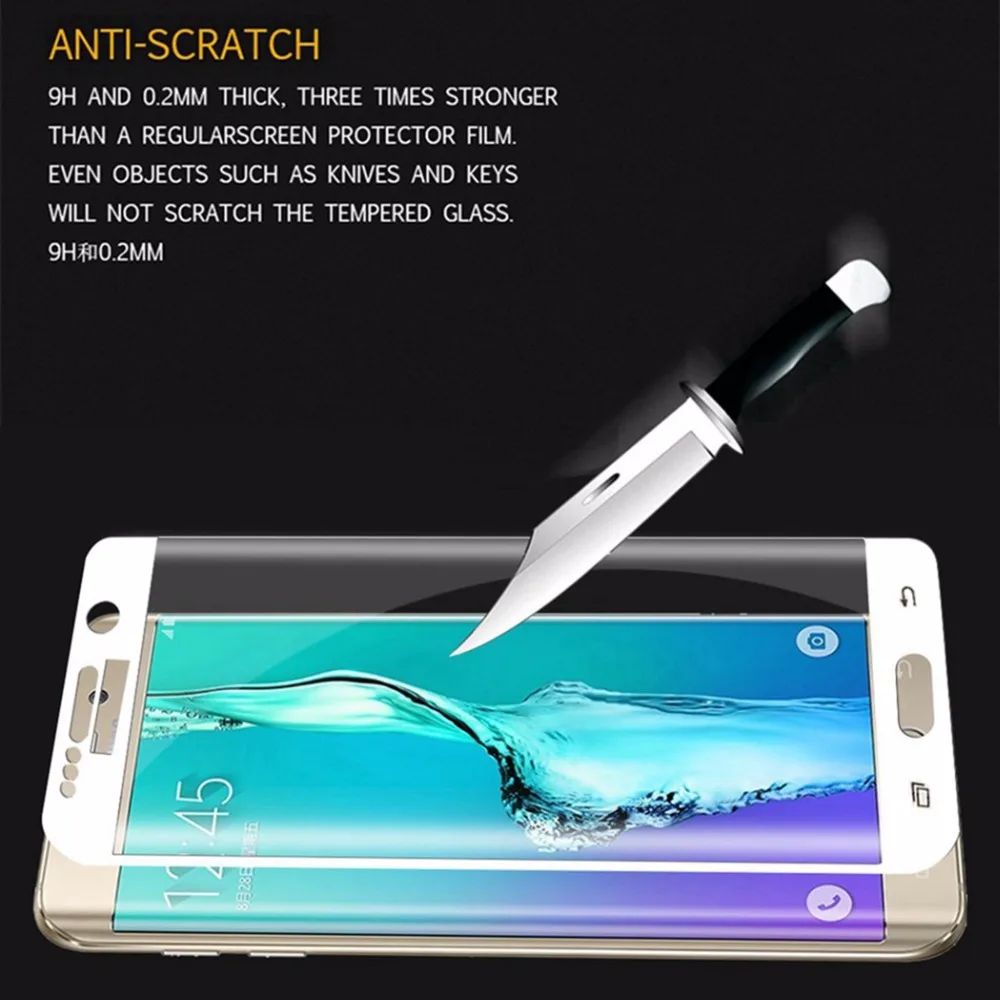 

3D Curved Toughened Full Cover Screen Protector For Samsung Galaxy S7 edge Tempered Glass For Samsung Galaxy S7edge Film Cove