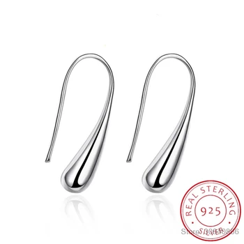 

Pure Real 925 Sterling Silver Teardrop Earrings For Women Girls Children Kids Jewelry Orecchini Aros Aretes boucle d'oreille
