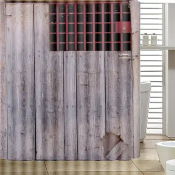 

Lock Wooden Door Fabric polyester waterproof shower curtain thicken shower curtain bathroom curtain Drop Shipping AP20