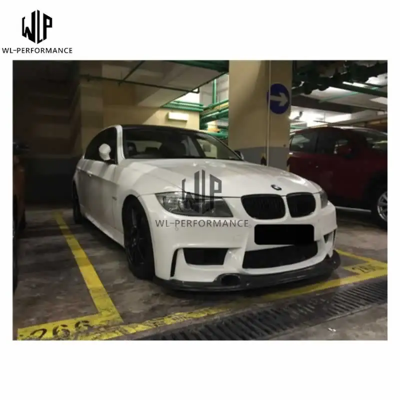 BMW 3 серии E90 модифицированный 1 м автомобильный комплект кузова переднего бампера из углеродного волокна передняя головка для губ Лопата передний подбородок GTS стиль 05-11