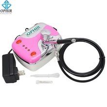 OPHIR розовый, работающего на постоянном токе 12 В в Портативный портативный мини-распылитель и 0,3 мм Воздушный набор кистей для макияжа украшения торта хобби Paint_AC002P+ AC004