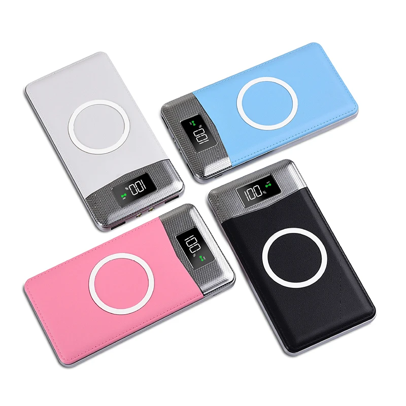 

QI Wireless Charger Power Bank 10000mah Dual USB with Digital Display External Battery Powerbank for iphone 8 X XS Max XR note 9
