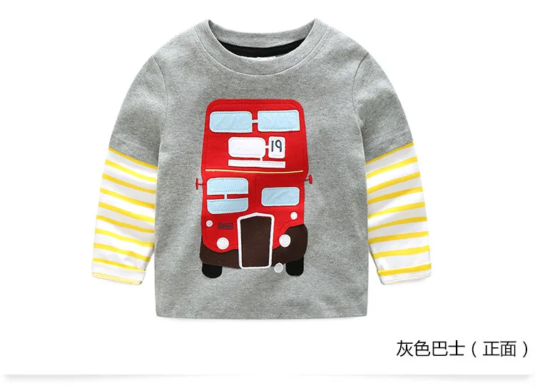 camisa listrada de algodão para camiseta de manga longa com listras para autocarro para bebê outono