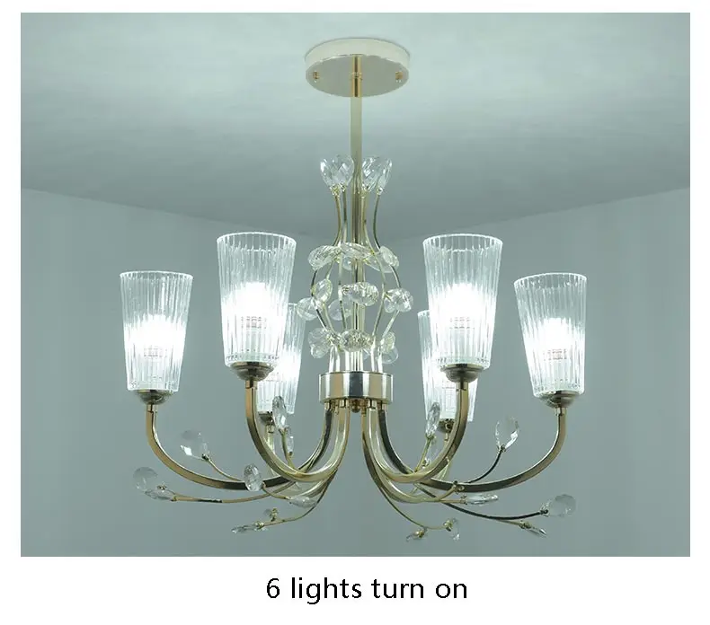 Современная Золотая люстра блеск дизайн стеклянная лампа гостиная кухня спальня декор дома освещение Металл E14 светильники