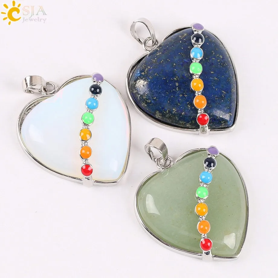 Reiki 7 Chakra Natural Stone Statement Necklace Pendant Best Gift