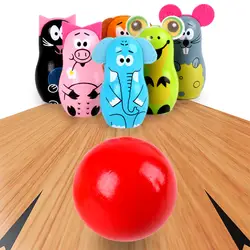 Кэндис Го забавная деревянная игрушка учебная доска разноцветные Мультяшные Животные Мини-Боулинг игра семьи Монтессори ребенок подарок