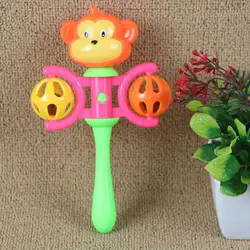 Мультфильм Детские погремушки милые животные пластиковые детский колокольчик игрушки веселые ручная погремушка обезьяна Ранние