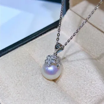 

Charm Silver Pendant Setting Mounting Pendant Findings and Component for Oyster Akoya Edison Pearls Corals Jade Stones Beads